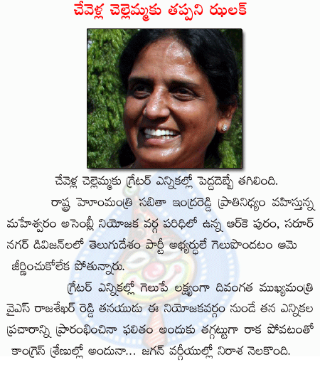 sabita indra reddy,greater hyd elections,congress,tdp,  sabita indra reddy, greater hyd elections, congress, tdp, 